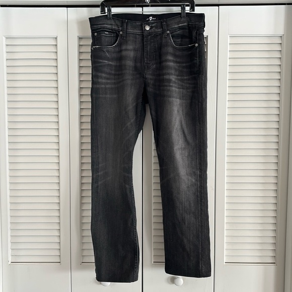 7 for all mankind Airweft Slimmy Como Jeans Black Faded Men’s Size 33 x 29 - Picture 2 of 16